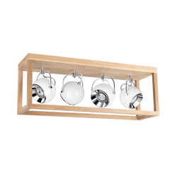 Roy Ceiling Lamp Incl.4xLED GU10 5W Oiled Oak/White Metal