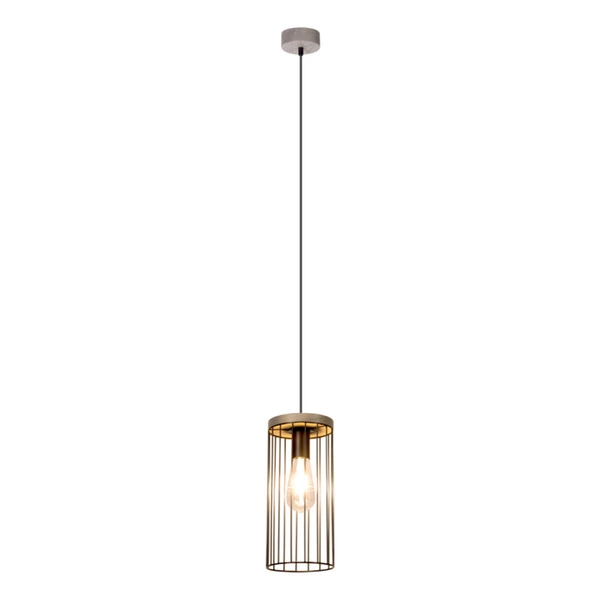 Timeo Pendant Lamp 1xE27 Max.60W Stained Pine Gray/Black PVC Cable/Black Metal 195109157