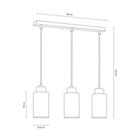 Lampa Wisząca Meno 3xE27 Max.60W Czarny Metal/Przezroczysty Kabel PCV/Wielokolorowe Szkło 1030420220760