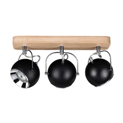 Ball Wood Ceiling Lamp Incl. 3xLED GU10 5W Oiled Oak/Black 5133374