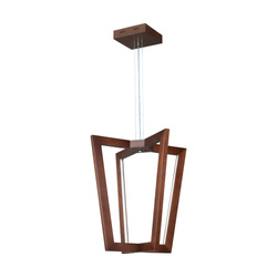 Leif Pendant Lamp ''In'' 4xLED 24V Integrated 2520lm 3000K 27W Walnut Beech Wood/Transparent PVC Cable