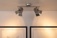 Photo Ceiling Lamp Incl. 2xGU10 LED 5W Chrome Metal 2584228