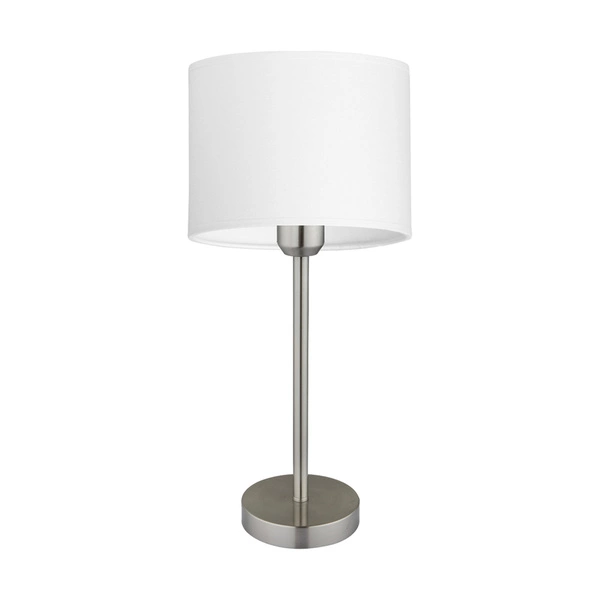 Amor Table Lamp 1xE27 Max.40W Satin Metal/Transparent PVC Cable/White Fabric Shade 7012713011044