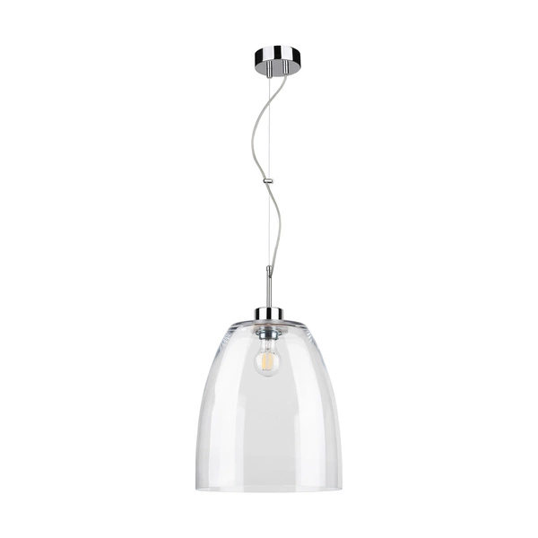 Campana Pendant Lamp 1xE27 Max.60W Chrome Metal/Transparent PVC Cable/Transparent Glass 9842028