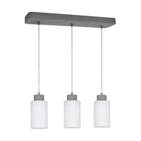 Karla Pendant Lamp 3xE27 Max.60W Gray/Transparent/Matte White 9160336