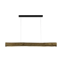 Lampa wisząca Lucas 1xLED Samsung 24V zintegrowana 3080lm 3000K 33W barwiona sosna brązowa/czarny metal/przezroczysty kabel PVC z dotykowym ściemniaczem 69680104