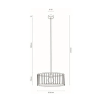 Reve Lampa Wisząca 1xE27 Max.15W LED Dąb Olejowany/Kremowy Sznurek Bawełniany/Kabel z Naturalnej Tkaniny 184417174