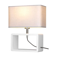 Cadre Quadrat Table Lamp 1xE27 Max.25W White Beech Wood/Anthracite Fabric Cable/Gray Fabric Shade 7010213310234