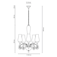 Lutecja Żyrandol 5xE14 Max,40W Biały/Transparentny/Chrom 9150502