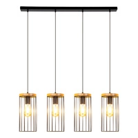 Timeo Lampa Wisząca 4xE27 Max.60W Czarny/Dąb Olejowany/Czarny 19619404