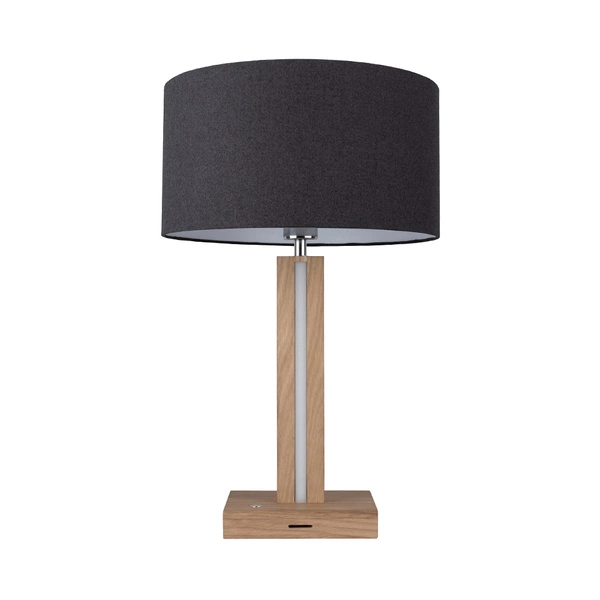 Asseto Table Lamp 1xE27 Max.25W, 2xLED 24V Integrated 10.5W Oiled Oak/Anthracite/Black/Touch Dimmer 7573174