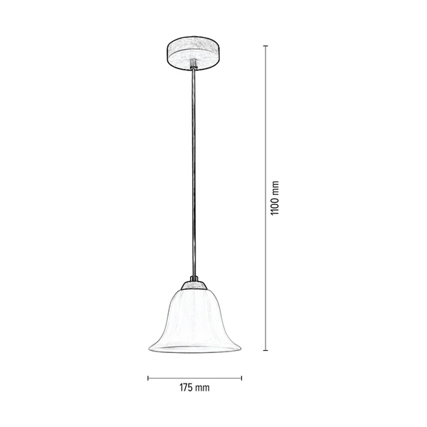Anna Pendant Lamp 1xE27 Max.60W Oiled Oak/Transparent PVC Cable/White Glass 17940174