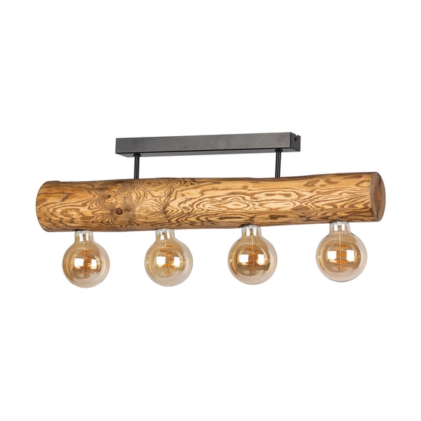 Trabo Simple Ceiling Lamp 4xE27 Max.60W Stained Pine Brown/Black Metal 6998404