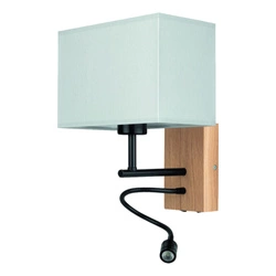 Sonar Kinkiet 1xE27 Max.25W, Incl.1xLED 2,5W Dąb Olejowany/Czarny/Szary + włącznik 5733974