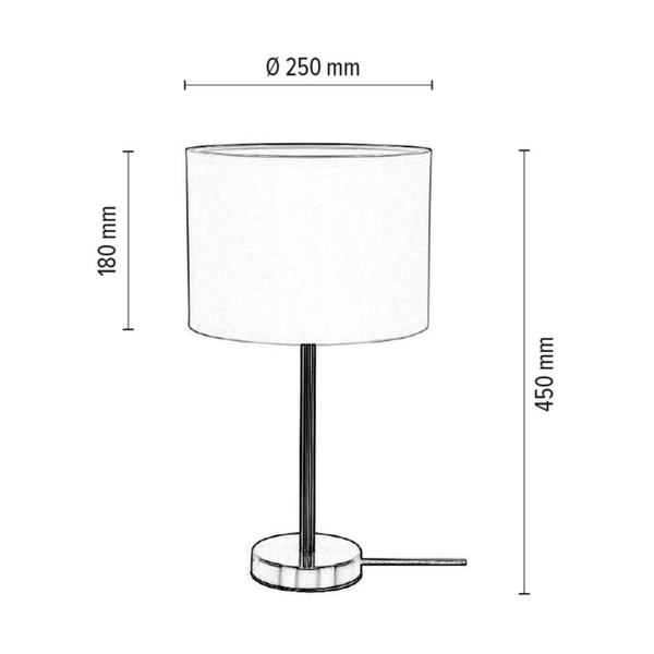 Ora Table Lamp 1xE27 Max.40W Black Metal/Black PVC Cable/Gold Fabric Shade 96204111