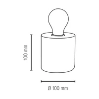 Trongo Round Table Lamp 1xE27 Max.25W Beech Wood/Black PVC Cable 7013309500000