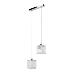 Casina Pendat Lamp 2xE27 Max.60W  Chrome Metal/Transparent Crystal 8181228