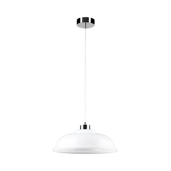 Molde Pendant Lamp 1xE27 Max.60W Chrome Metal/Transparent PVC Cable/White Glass 9884028