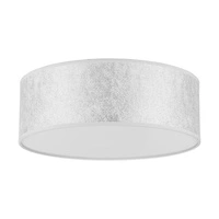 Lampa sufitowa Prata 3xE27 maks. 25W biały metal/srebrny klosz z tkaniny 95728270