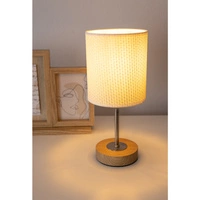 Benita Lampa Stołowa 1xE27 Max. 25W Dąb Olejowany/Nikiel mat/Kremowy-Srebrny 7017400911527