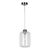 Tarro Pendant Lamp 1xE27 Max.60W Chrome Metal/Transparent PVC Cable/Transparent Glass 15880128