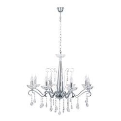 Alessa Ceiling Lamp 8xE14 Max.40W Chrome Metal/Transparent Glass 9014828