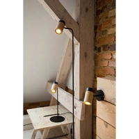 Annick Floor Lamp Incl. 1xLED GU10 5W Oiled Oak/Black Metal/Black Fabric Cable 8419104