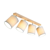 Aprillia Ceiling Lamp 4xE27 Max.25W Oiled Oak/Gray Fabric Shade 56745474