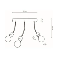 Allumer Ceiling Lamp 3xE27 Max.25W Oiled Oak/Black 5414374