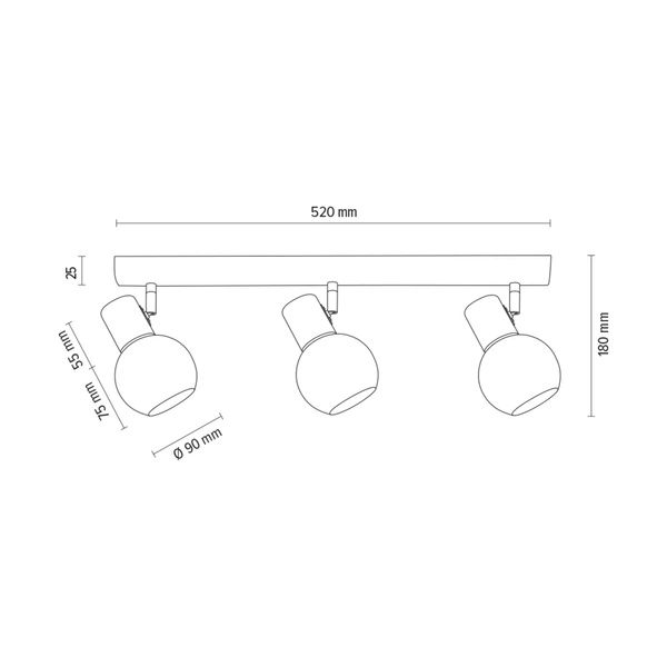 Lampa Sufitowa Karin 3xE14 Max.40W Drewno Bukowe Orzech/Białe Szkło 2231376