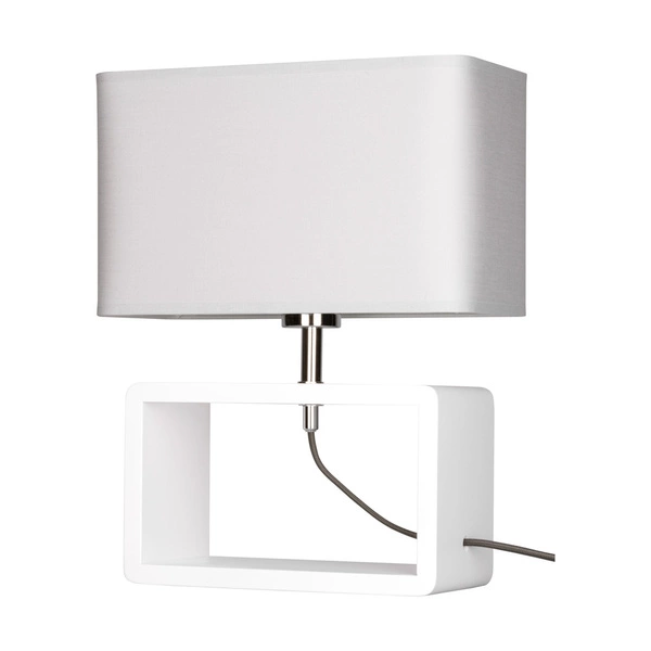 Cadre Quadrat Table Lamp 1xE27 Max.25W White Beech Wood/Anthracite Fabric Cable/Gray Fabric Shade 7010213310234