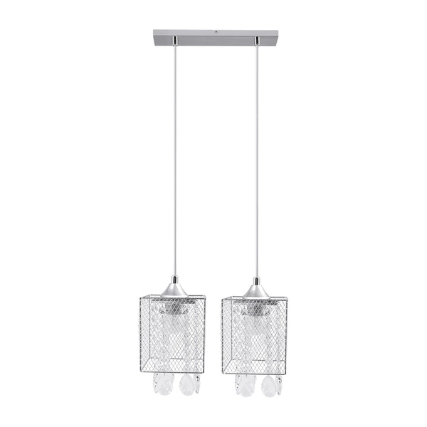 Lampa Wisząca Gracja 2xE27 Max.60W Chrom Metal/Przezroczysty Kabel PVC/Przezroczyste Szkło 8171228