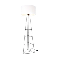 Lampa podłogowa Marlene 1xE27 maks. 60W Czarny metal/czarny kabel PCV/biały klosz z tkaniny 8682104