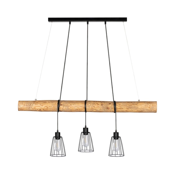 Trabo Long Pendant Lamp 3xE27 Max.60W Stained Pine/Black 69204304