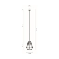 Lampa wisząca Endorfina 1xE27 Max.60W Dąb olejowany/Czarny metal/Czarny kabel PCV 1321104