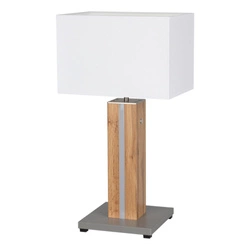 Flame Table Lamp 1xE27 Max.40W, 1xLED 12V Integrated 4.6W Gray/Oak veneer/White with Touch Dimmer 820119187