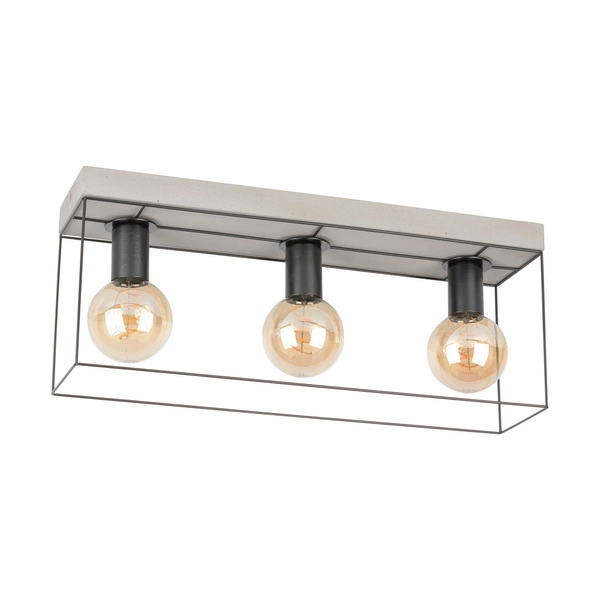 Gretter Concrete Ceiling Lamp 3xE27 Max.60W Gray Concrete/Black Metal 919408336