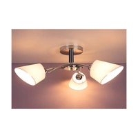 Mette Ceiling Lamp 3xE27 Max.40W Chrome Metal/White Fabric Shade 8341328