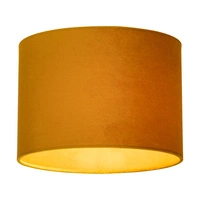 Lampshade Cylinder E27 H30 Mustard Velvet A0580