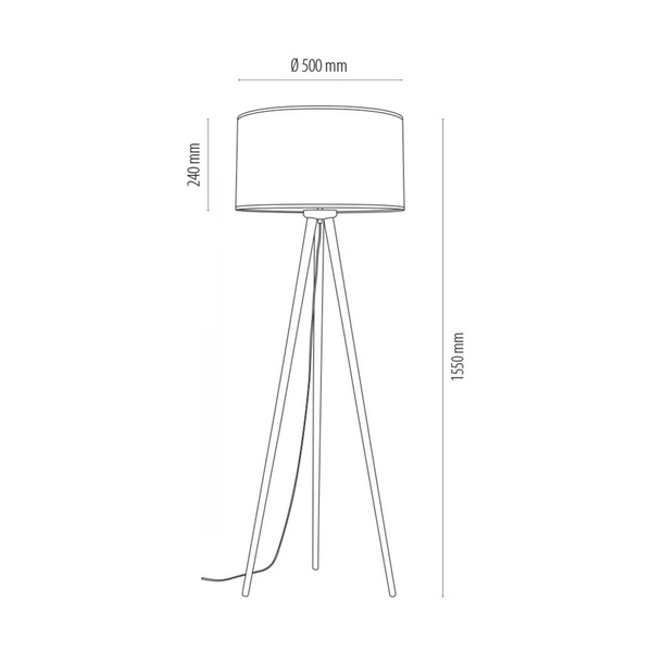 Boho Floor Lamp 1xE27 Max.60W Oiled Oak/Transparent PVC/Beige 74191074