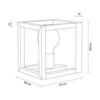 Kago Wall Lamp 1xE27 Max.40W Oiled Oak/Black Metal 9159174