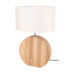 Logan Table Lamp 1xE27 max. 40W Oiled Oak/Cream-Silver