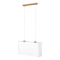 Lampa Wisząca Cadre 2xE27 Max.40W Dąb Olejowany/Przezroczysty Kabel PCV/Klosz z Białej Tkaniny 872010274