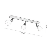 Kira Ceiling Lamp Incl. 3xG9 LED 300lm 2700K 3W Oiled Oak/Satin Metal/White Glass 2037417320993