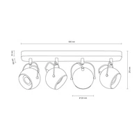 Ball Wood Ceiling Lamp Incl. 4xLED GU10 5W Oiled Oak/Satin 5131474L