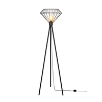 Lampa podłogowa Raquelle 1xE27 maks. 40W czarny metal/czarny kabel PVC 12570104