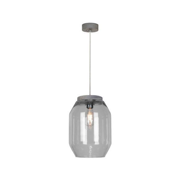 Vaso Pendant Lamp 1xE27 Max.60W Stained Pine Gray/Transparent PVC Cable/Smoked Glass 169020157