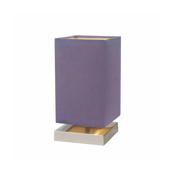 Nanga Table Lamp 1xE14 Max.40W Satin Metal/Purple Fabric Shade 7070114