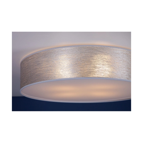Nevoa Ceiling Lamp 4xE27 Max.25W White Metal/Silver Fabric Shade 47935802
