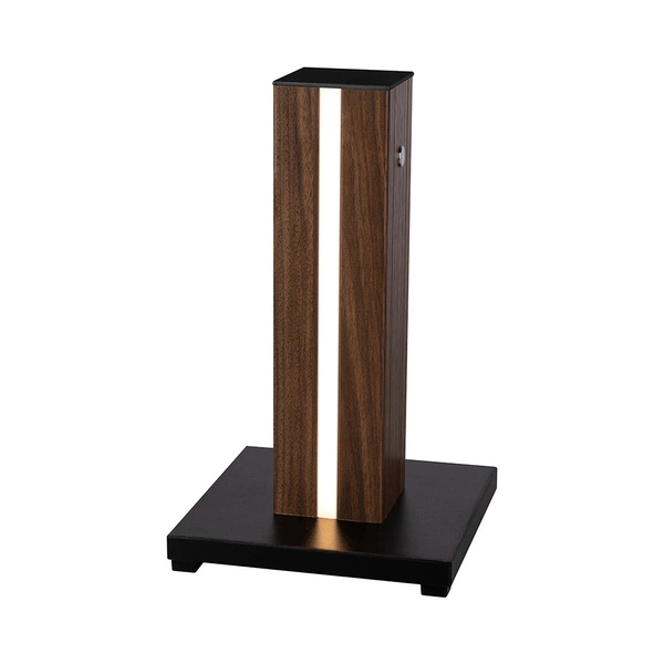 Flame Table Lamp 1x LED 12V Integrated 4.6W Black/Walnut veneer/Black PVC/Touch Dimmer 830119186